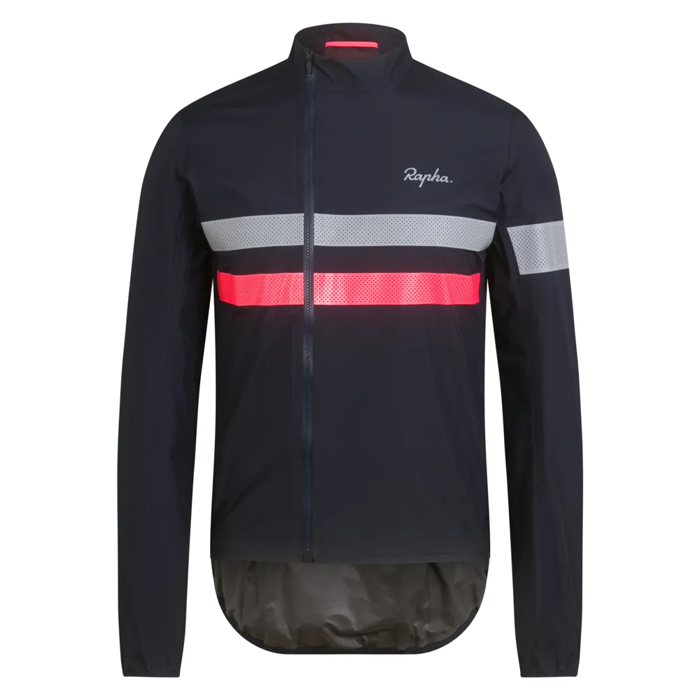 Team Cycles Rapha Brevet GoreTex Rain Jacket in Navy High Vis Pink and White | Interest FREE Finance & Online Refund Policy.